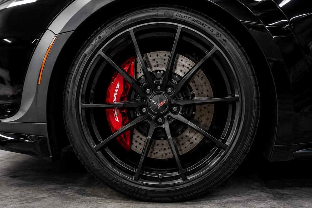 Wheel and brake caliper detail